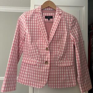 Talbots 2 Petite Pink Gingham Checkered Women's Blazer